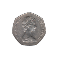 Preview 50 pence, 1973 obverse
