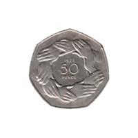 Preview 50 pence, 1973 reverse