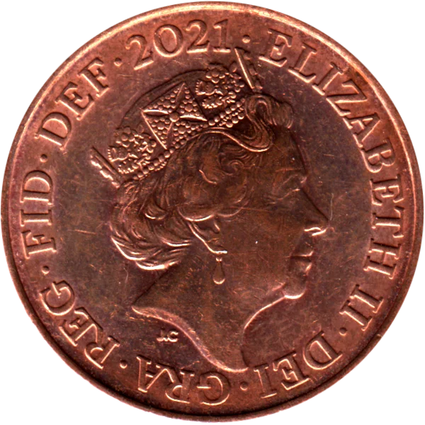 2 pence, 2021 Obverse