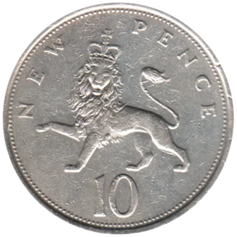 Preview 10 pence, 1975 reverse