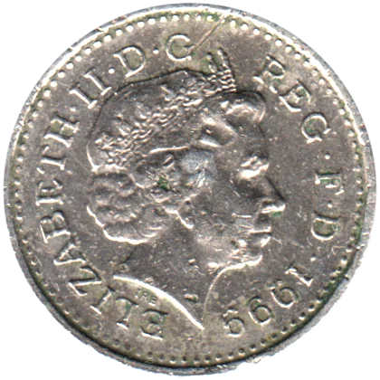 5 pence, 1999 Obverse