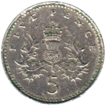 Preview 5 pence, 1999 reverse