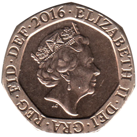 20 pence, 2016 Obverse