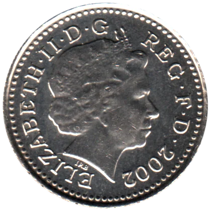 5 pence, 2002 Obverse
