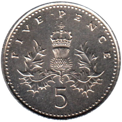 5 pence, 2002 Reverse