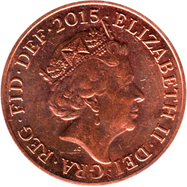 2 pence, 2015 Obverse