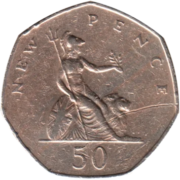 Preview 50 pence, 1977 reverse