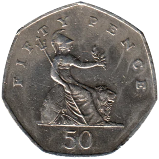 Preview 50 pence, 1997 reverse