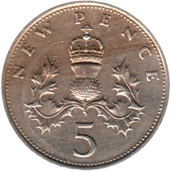 5 pence, 1979 Reverse