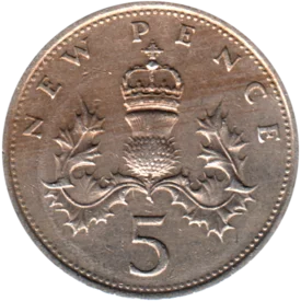 Preview 5 pence, 1979 reverse