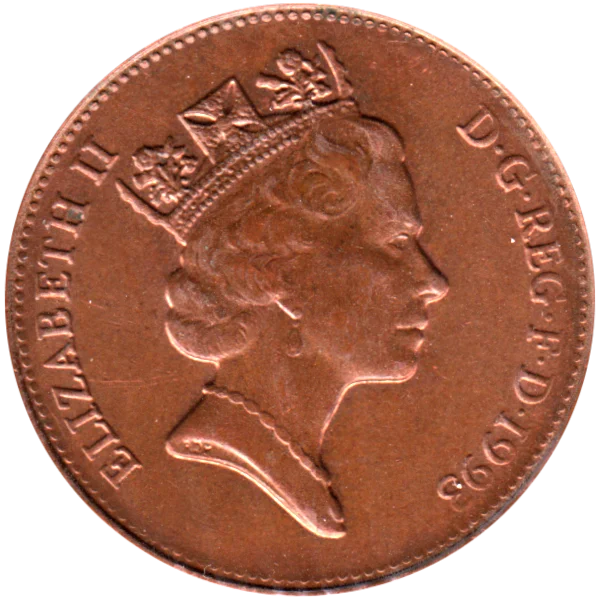 2 pence, 1993 Obverse