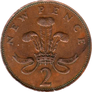 Preview 2 pence, 1976 reverse