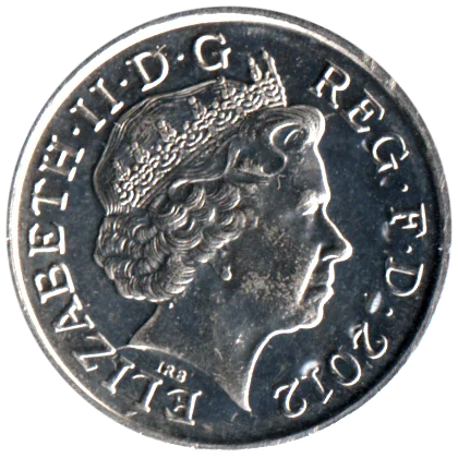 5 pence, 2012 Obverse