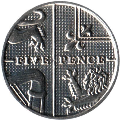 5 pence, 2012 Reverse