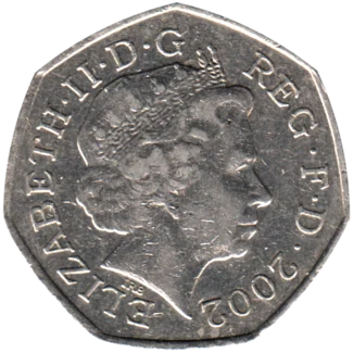 Preview 50 pence, 2002 obverse