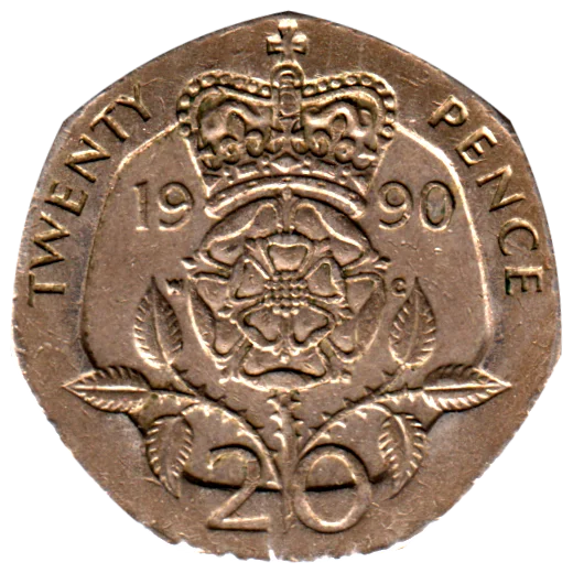 20 pence, 1990 Reverse