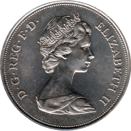 Preview 25 pence, 1972 obverse
