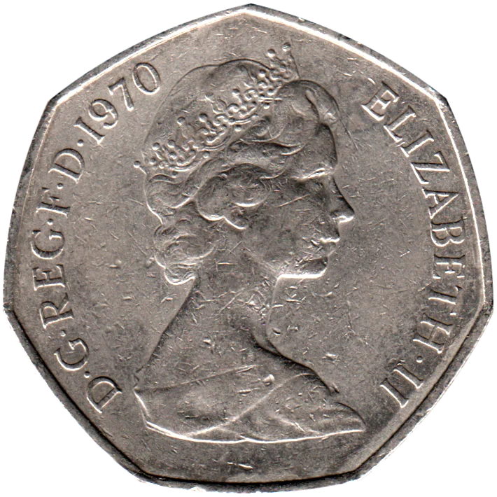 50 pence, 1970 Obverse