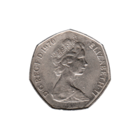 Preview 50 pence, 1970 obverse