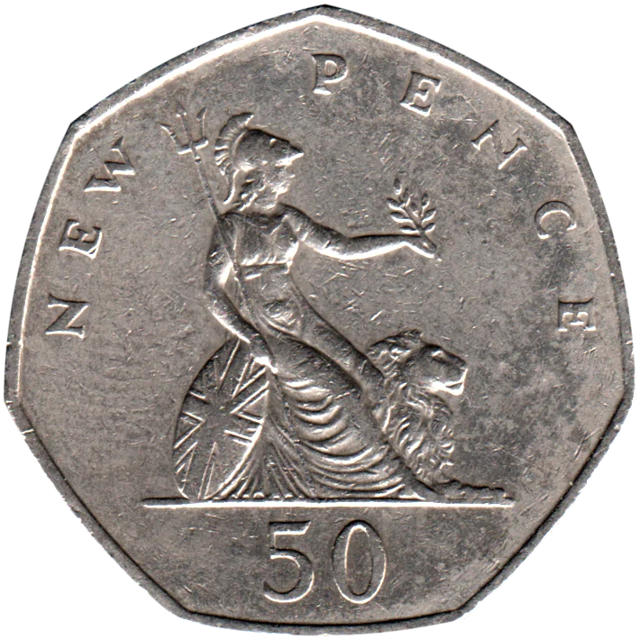50 pence, 1970 Reverse
