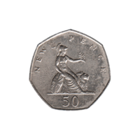 Preview 50 pence, 1970 reverse