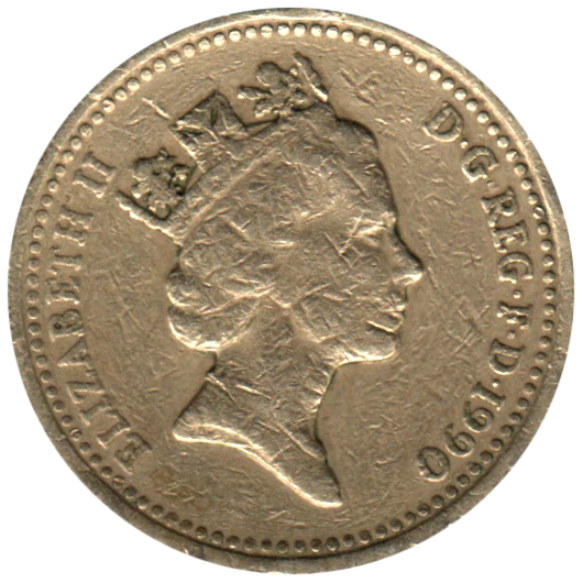 1 Pound, 1990 Obverse