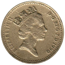 Preview 1 Pound, 1990 obverse