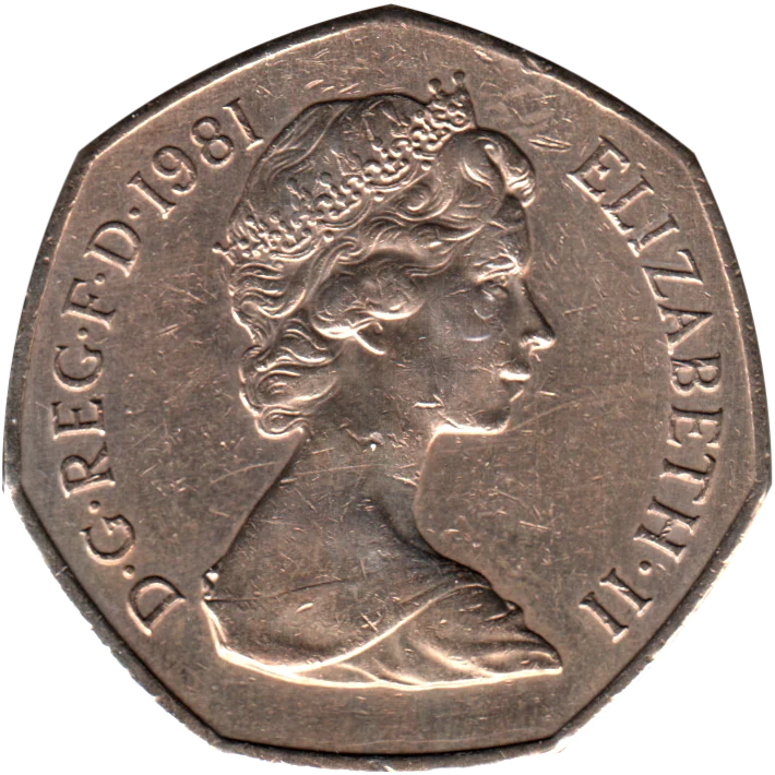 50 pence, 1981 Obverse