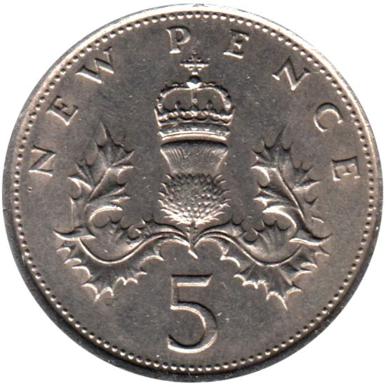 5 pence, 1971 Reverse
