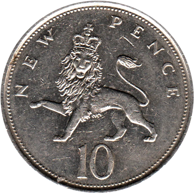 10 pence, 1977 Reverse
