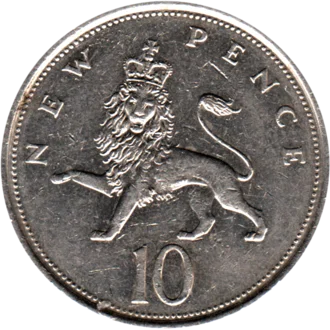 Preview 10 pence, 1977 reverse
