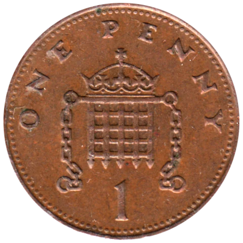 1 penny, 1987 Reverse