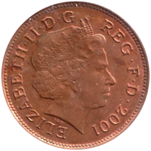 Preview 2 pence, 2001 obverse