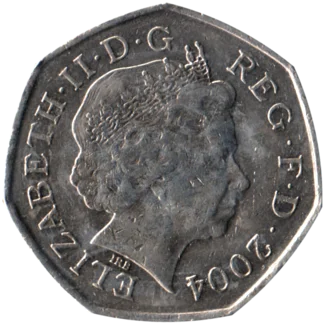 Preview 50 pence, 2004 obverse