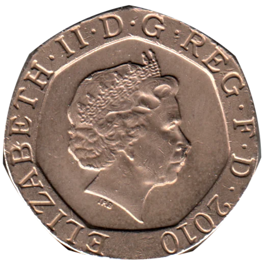 20 pence, 2010 Obverse