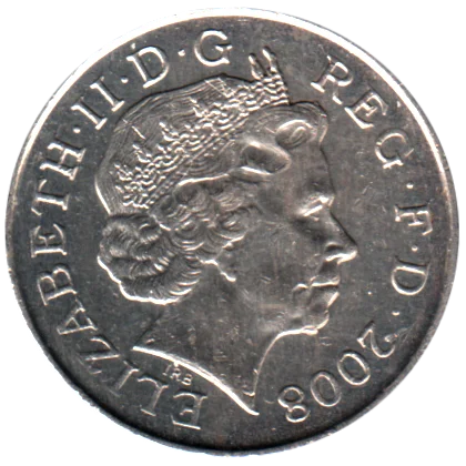 5 pence, 2008 Obverse