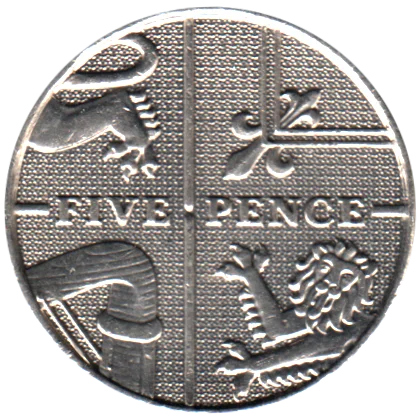 5 pence, 2008 Reverse