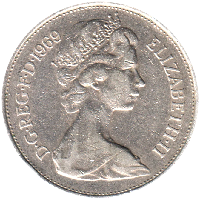 10 pence, 1969 Obverse