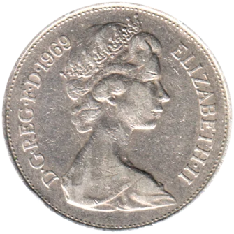 Preview 10 pence, 1969 obverse