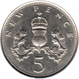 Preview 5 pence, 1978 reverse