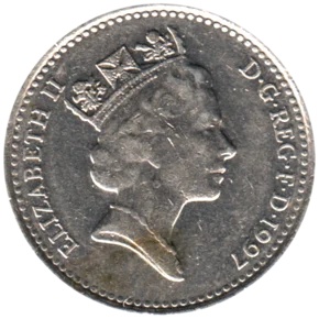 Preview 10 pence, 1997 obverse