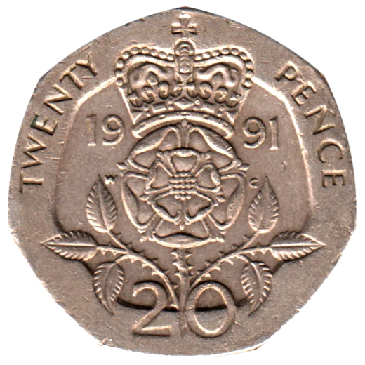 20 pence, 1991 Reverse