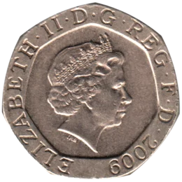 Preview 20 pence, 2009 obverse