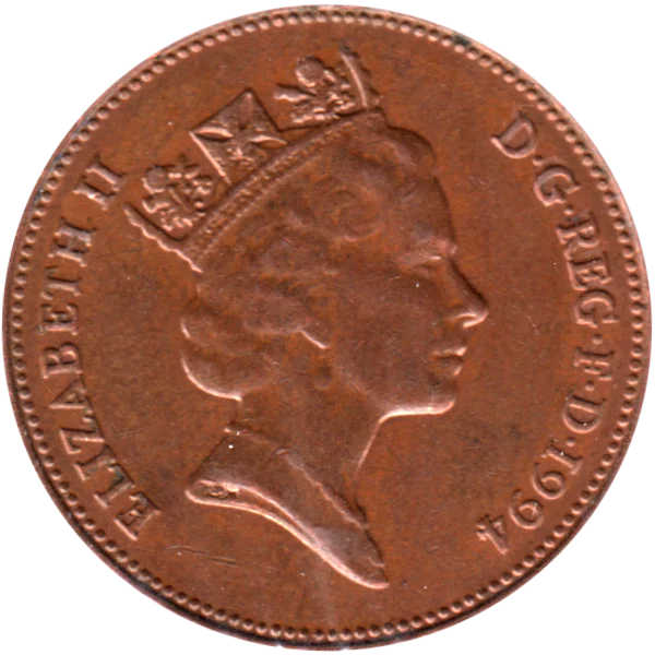 2 pence, 1994 Obverse