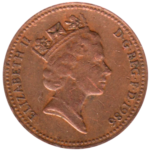 1 penny, 1986 Obverse
