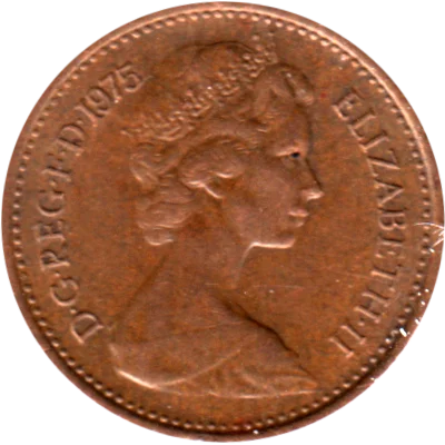 Preview ½ penny, 1975 obverse