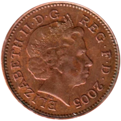 Preview 1 penny, 2005 obverse