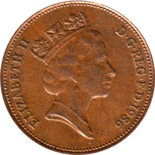 2 pence, 1986 Obverse