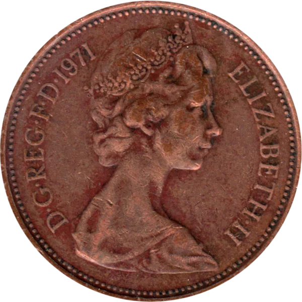 2 pence, 1971 Obverse