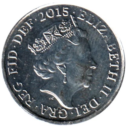 5 pence, 2015 Obverse